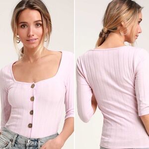 Free People Central Park Light Pink Three-Quarter Sleeve Cardigan Sweater Size M